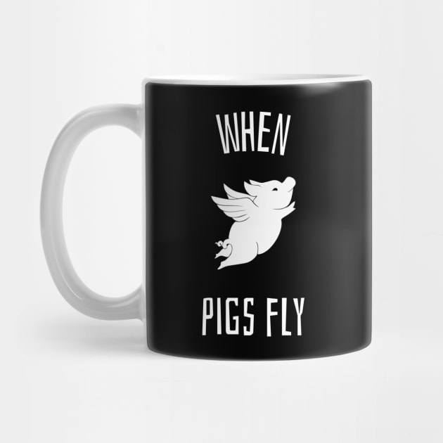 When Pigs Fly Funny Pig Illustration by Bunchatees